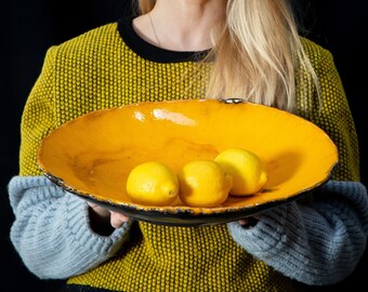 Large Pottery Platter 12", Platters snacks serving, Plate, Serving Dish, Decorative Tray, Ceramic Platter, Large Fruit Bowl, Dinnerware