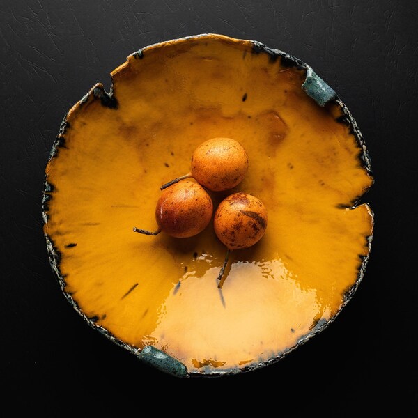 Orange Serving Bowl Etsy