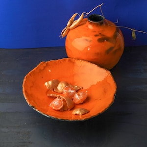 Handmade Serving Plate, Ceramic Platter, Pottery Salad Bowl, Ceramic Bowl, Serving Dish, Modern Fruit Platter, Gift Unique Hostess Gift