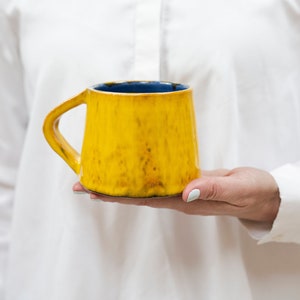 Glazed Ceramic Mug with Handle, Pottery Mugs, Large Tea Mug, Clay Mug, Handmade Mugs, Stoneware Mug, Coffee Cup, New Home Gift, Friends Gift