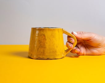 Handmade mug gift, Coffee mug pottery handmade, Tea cup, Pumpkin mug, Large Orange mug, Ceramic Yellow mug, Tea mug, Pottery mug, Home decor