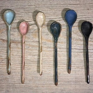 Handcrafted Ceramic Spoon, Serving Pottery Spoon, Ceramic Dinnerware, Home Decor, Peanut Butter Spoon, Kitchen Gift Tableware, Rustic Spoons