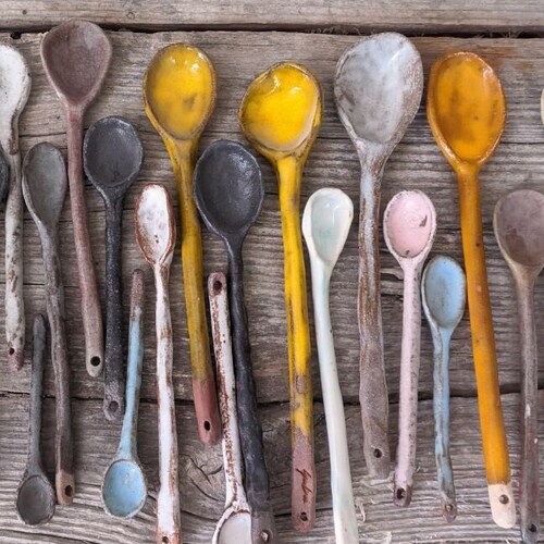 Colorful Ceramic Spoons Ceramic Serving Spoon Handmade Etsy