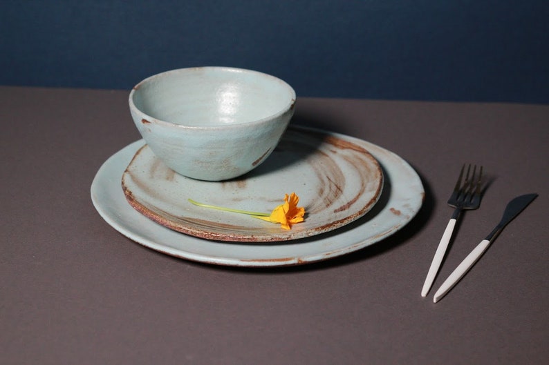 Ceramic Set of 3 Piece Dinnerware Set Serving Bowl With Etsy