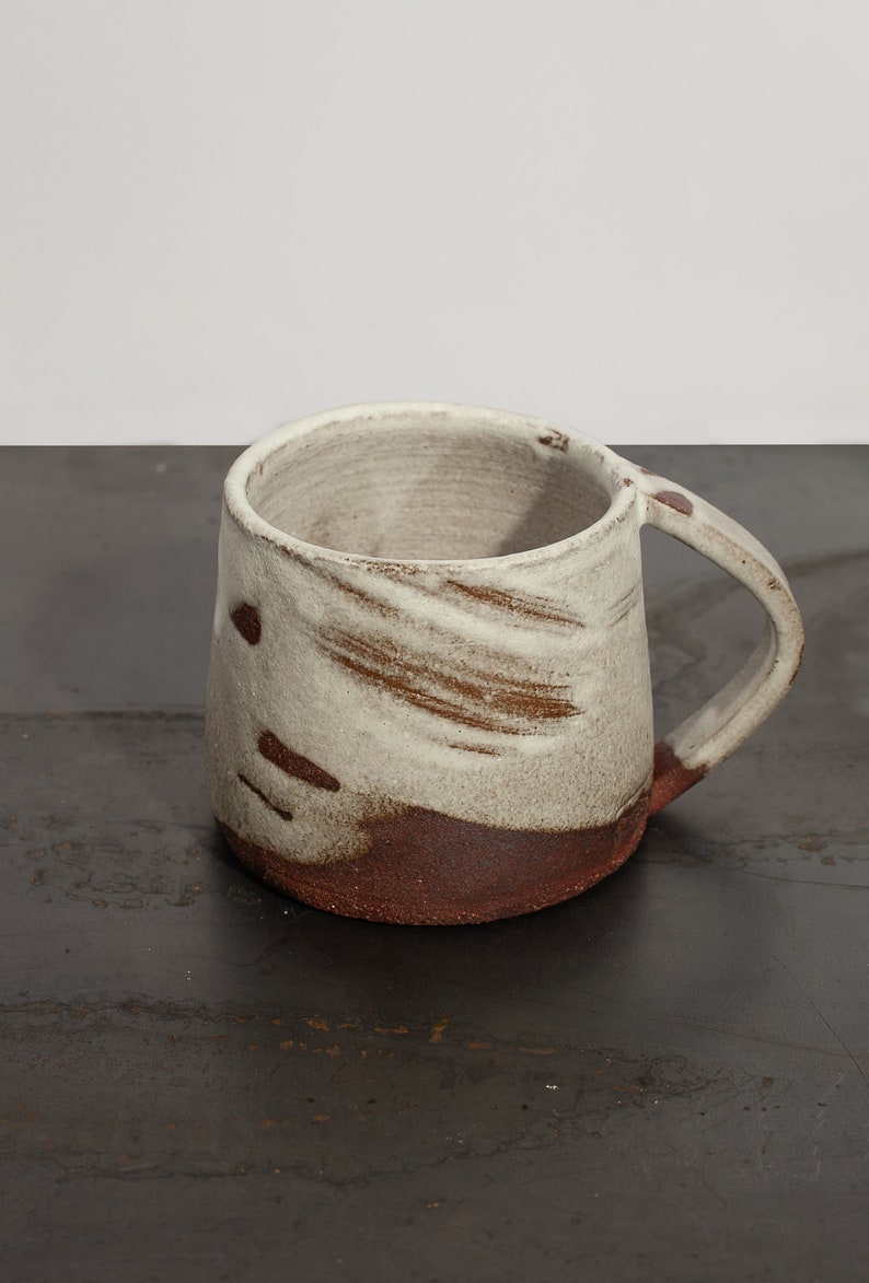 Handmade Pottery Mugs Set, Pottery Mug with Saucer, Large Ceramic Tea Mugs, Scandinavian Mugs, Rustic Cups, Farmhouse Kitchen Decor Gift Only Cup