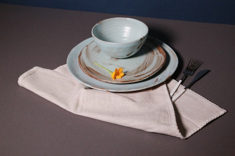 Ceramic Set of 3 Piece Dinnerware Set Serving Bowl With Etsy