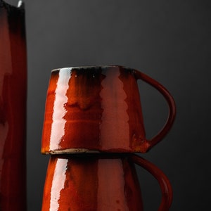 Ceramic Mug Handmade Pottery, 10oz Tea Cup, Rustic Coffee Mug, Stoneware Drinkware, Vintage Mug, 300ml Large Mug, Ceramic drinking mug image 8
