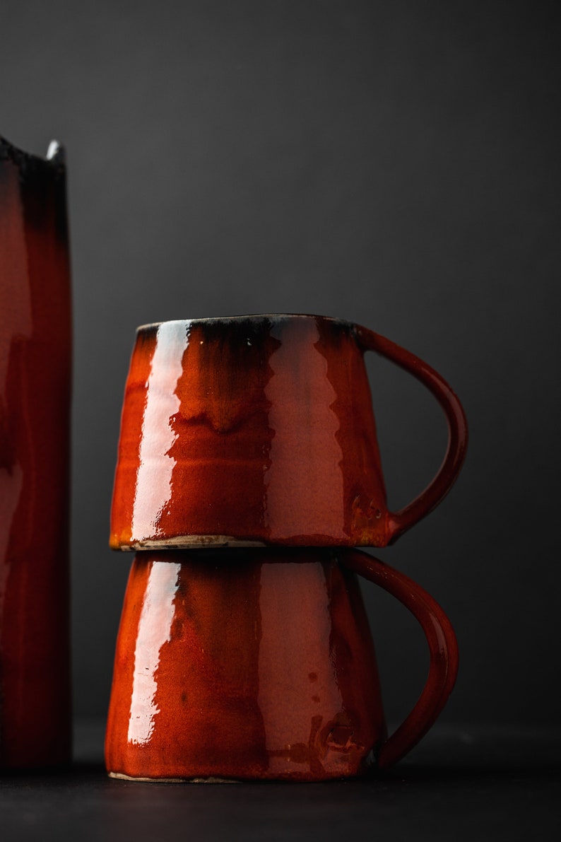 Ceramic Mug Handmade Pottery, 10oz Tea Cup, Rustic Coffee Mug, Stoneware Drinkware, Vintage Mug, 300ml Large Mug, Ceramic drinking mug image 8