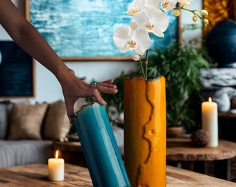 Ceramic Tall Vase, Boho Style Ceramic Flower Vase, Handmade Small and Large Vase, Minimalist Decor, Housewarming Gift, Shelf Decor Objects