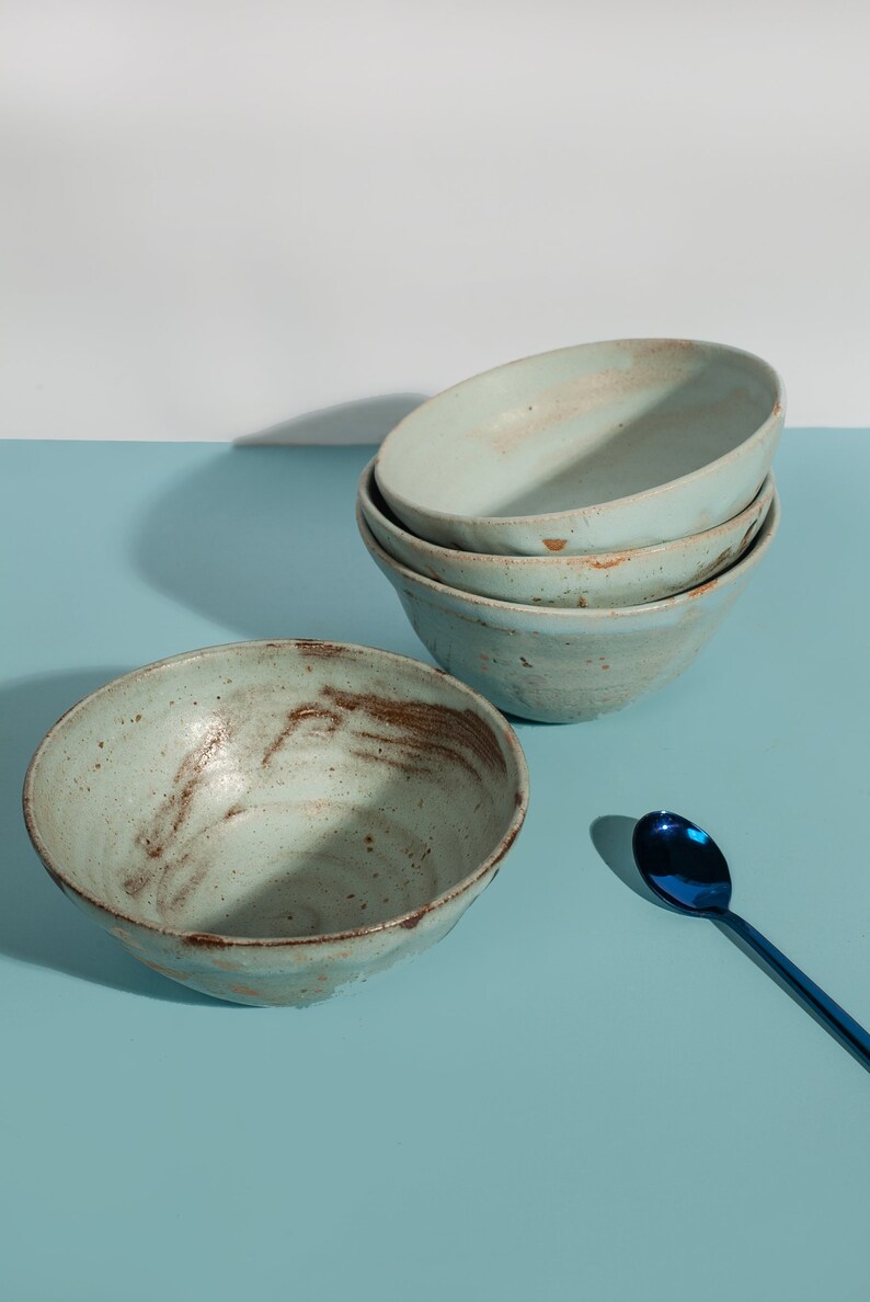 Dinnerware Set of 3 Bowls, Dinner Bowls, Handmade Ceramic Blue Bowl, Soup Bowl, Cereal Bowl, Ramen Bowl, Serving Pottery Bowls, Salad Bowls image 7