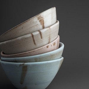 Handmade Pottery Breakfast Bowl, Soup Plates, Cereal Bowls, Ceramic Bowl for Gourmet Foodie Dining, Multifunctional Serving Bowl, Ramen Bowl
