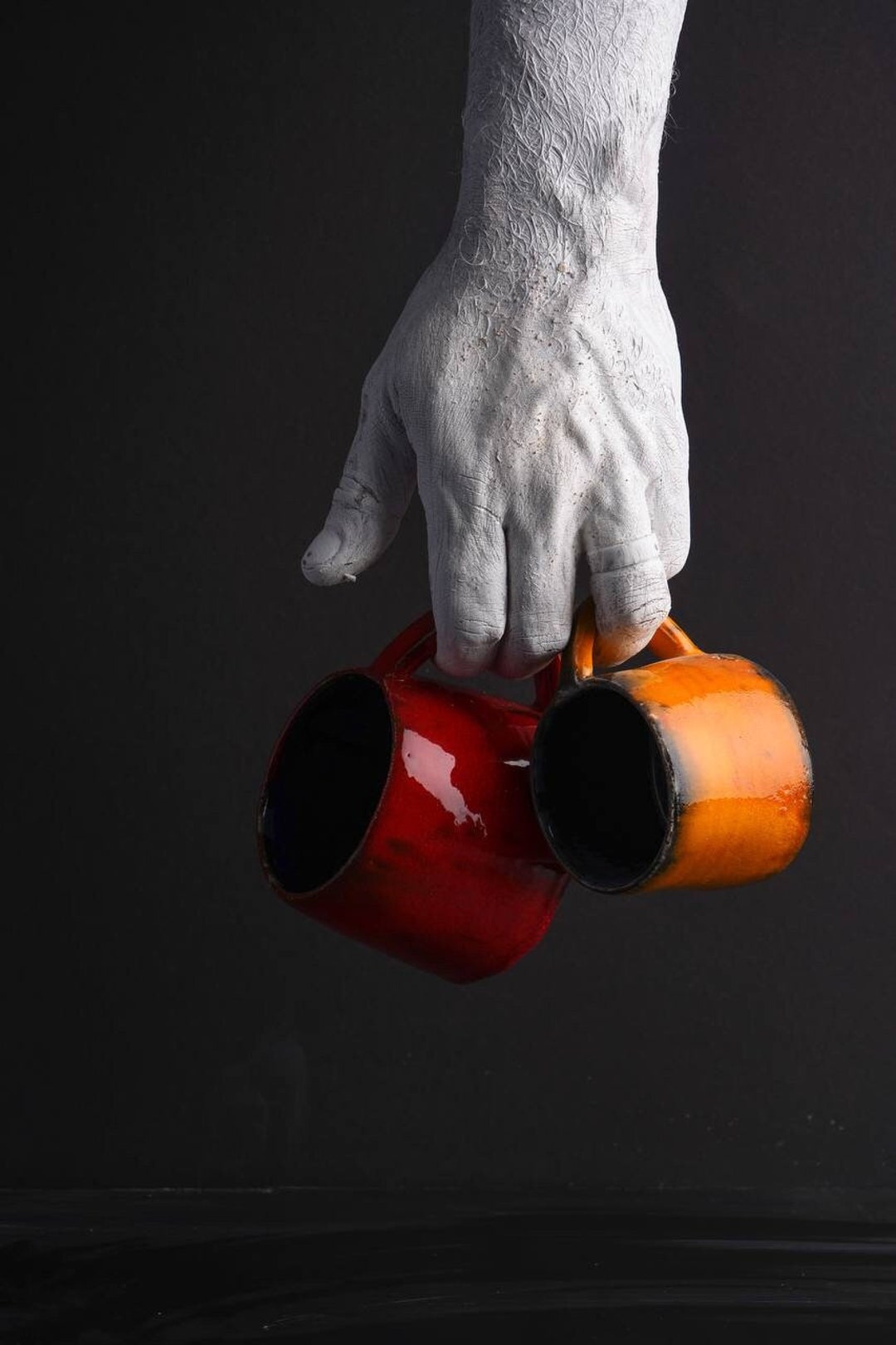 Pottery Large Tea Mugs Set Handmade Ceramic Mug With Saucer Etsy