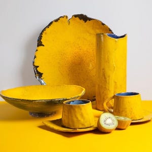 Juego de cerámica de alfarería, vajilla de cerámica roja de chile de 5 piezas, juego de vajilla, juego de vajilla hecho a mano, regalo de cocina, juego de vajilla
