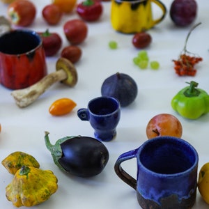 Ceramic Pottery Mug, Handmade Pottery Mug, Large Cup, Coffee Mug, Tea Mug, Coffee Cup, Glazed Mug, Modern Mug, Colorful Mug, Christmas Gift image 7