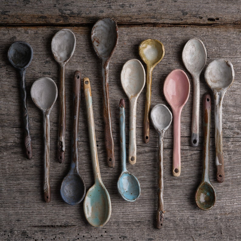 Colorful Ceramic Spoons Ceramic Serving Spoon Handmade Etsy