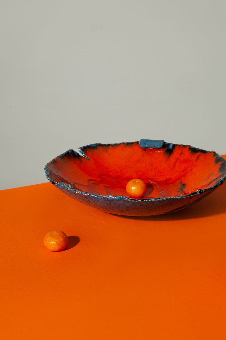 Decorative Platter 15 Blue Serving Platter Serving Etsy