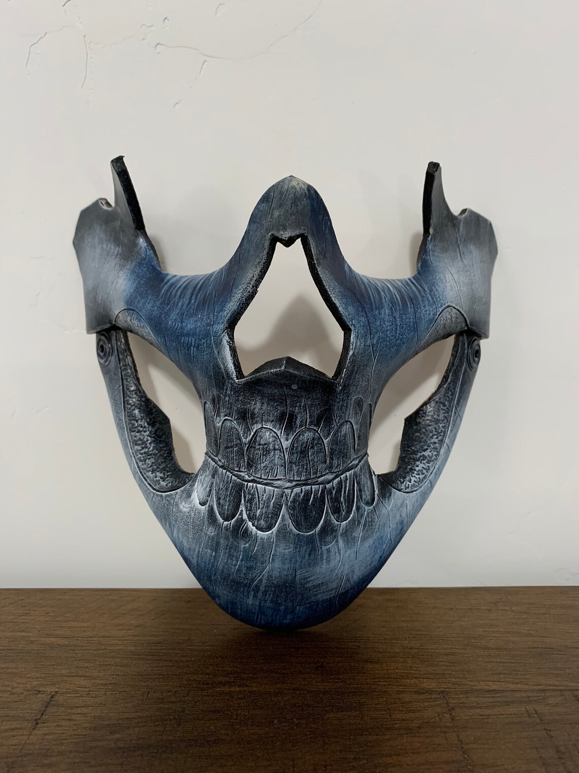 Leather Skull Mask Blue Demon - Etsy