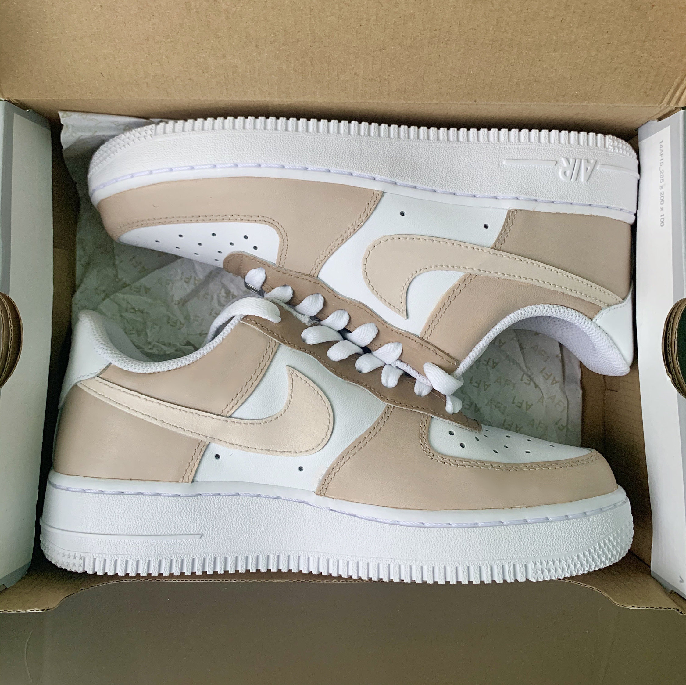 air force 1 beige and brown
