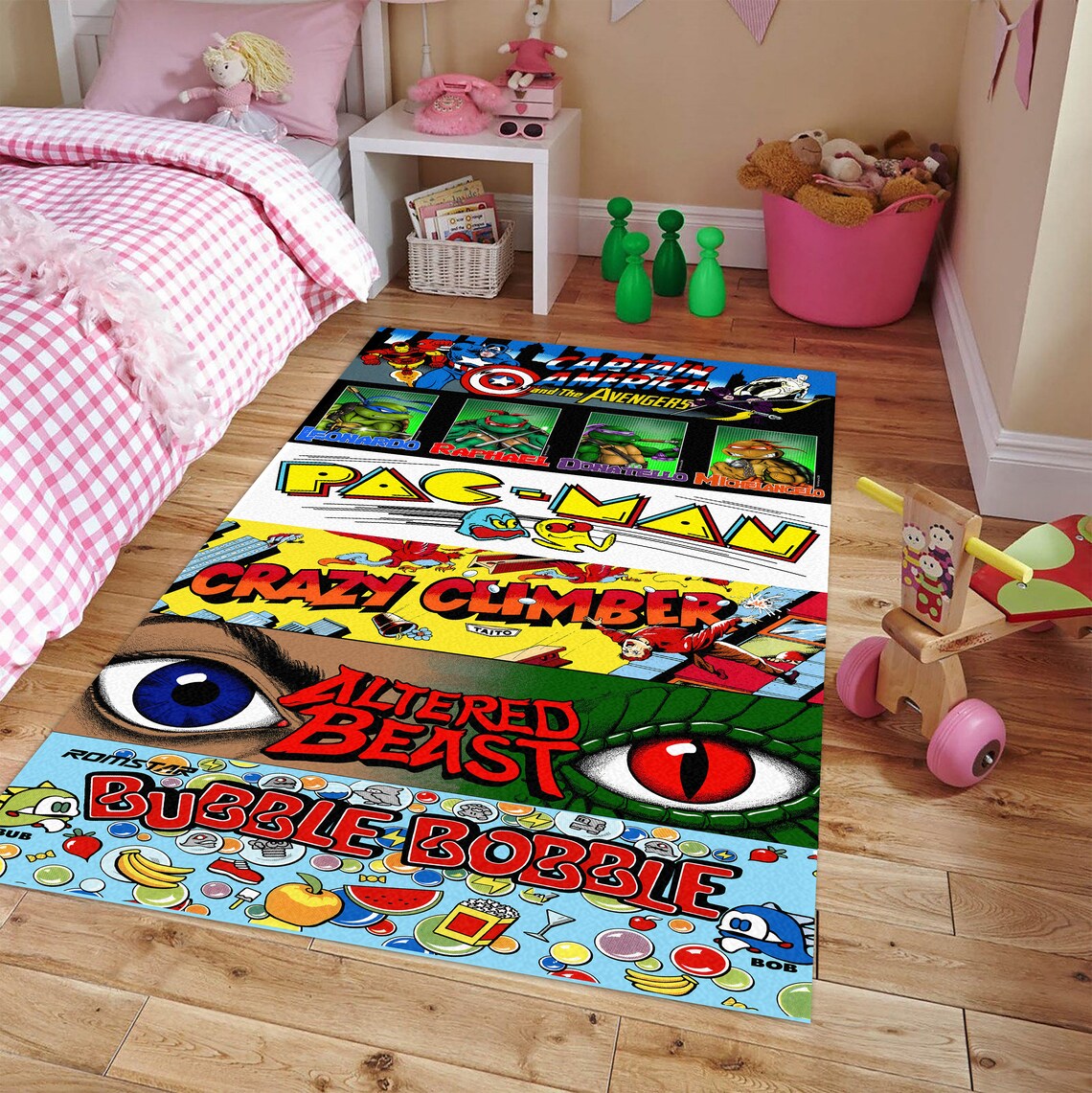 Retro Video Game Carpet Arcade gaming Classic gaming Game Etsy