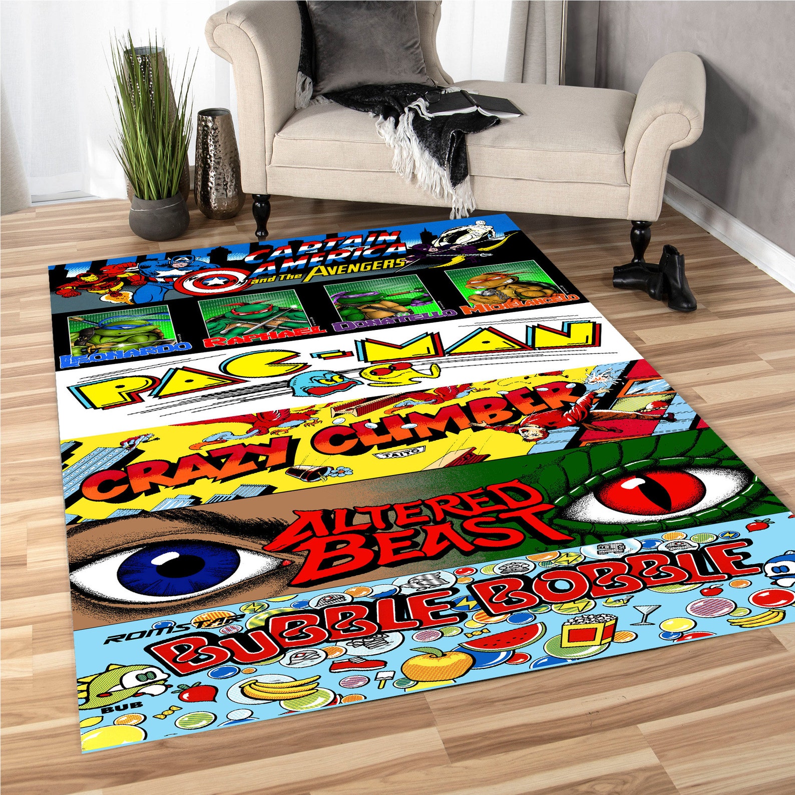 Retro Video Game Carpet Arcade gaming Classic gaming Game Etsy