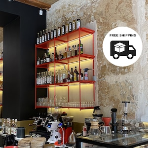 Heavy-Duty Steel Hanging Bar Rack: Industrial Wall Shelf