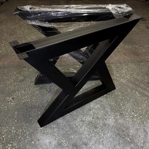 Industrial Steel Table Base: Two-Triangle Design, Heavy-Duty Metal Legs