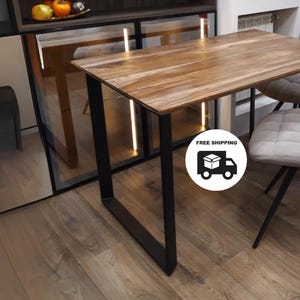 Steel Table Legs Inverted Rectangle Modern Industrial Metal Bases for Dining Tables Desks Kitchen Worktops Custom Furniture Legs Set of 2