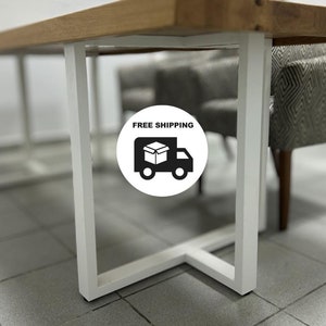 Modern Steel Table Legs Set of 2 Heavy Duty Industrial Metal Base for Dining Tables Desks Kitchen Tables Custom Sizes Available
