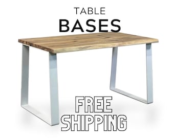Steel Table Bases: Modern Industrial U-Shaped Metal Legs (SET OF 2)