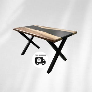 Handmade Industrial X Steel Table Legs: Durable Metal Dining Table Base (Set of 2)
