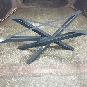 Industrial Dining Table Base: Heavy Duty Steel Cross Frame (1800x800 mm, 80x80 mm Tube)