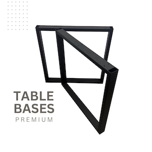 Steel Table Legs: Heavy-Duty Rectangle Metal Base, Modern Loft Style - Set of 2