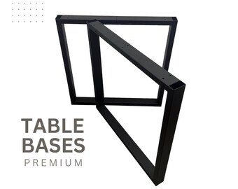 Steel Table Legs: Heavy-Duty Rectangle Metal Base, Modern Loft Style - Set of 2