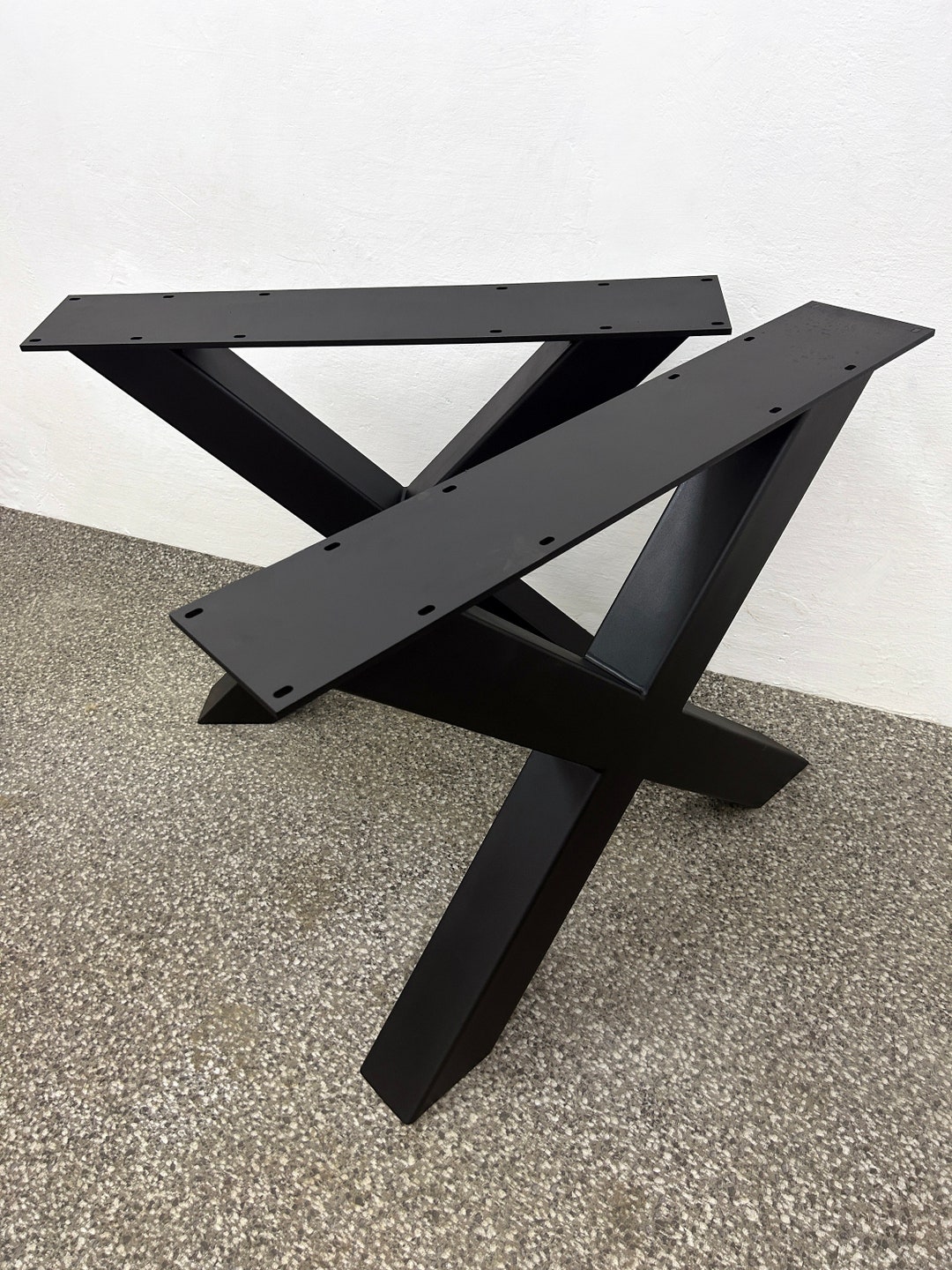 Studry Base Industrial X Metal Table Legs: Sturdy Steel Dining Table Bases (set of ...