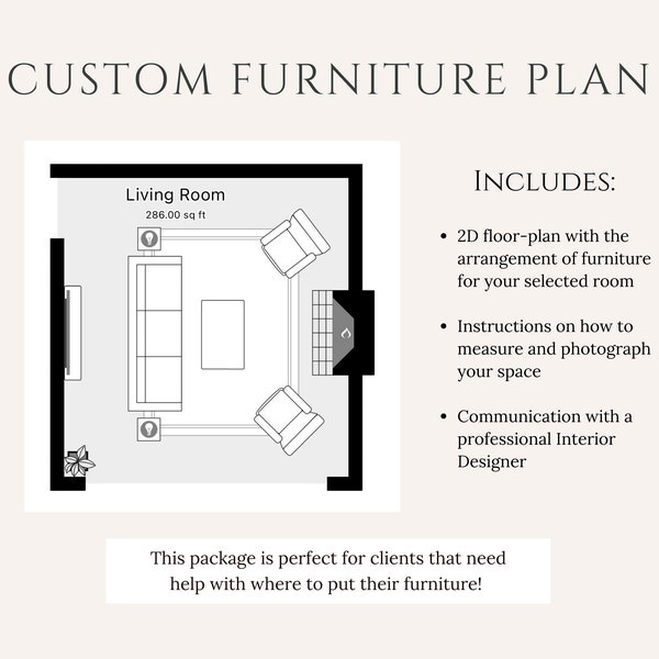 Online Interior Design | Custom Interior Design Service | E-design | Custom Design | Virtual Design | Floorplan | Layout | Furniture Plan |