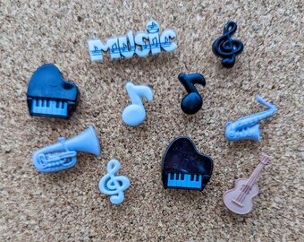 Musical Pushpin Set, Jazz it up, Decorative tacks, Jazzy office supplies, decorative pushpins