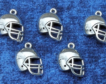 Silver Football Helmet Charm, Super Bowl, Show Your Spirit Charm, Silver Charm, Football Helmet