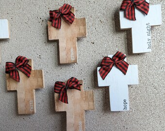 Christmas Pushpins, Rustic Christmas Decor, holiday Cross tacks