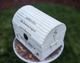 Personalized Large Wedding Card Box: Wooden Keepsake Holde