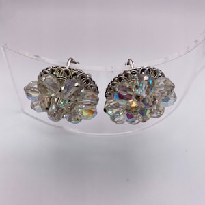 JEWELCRAFT fab Aurora Borealis Cluster Crystal Clip on Earrings