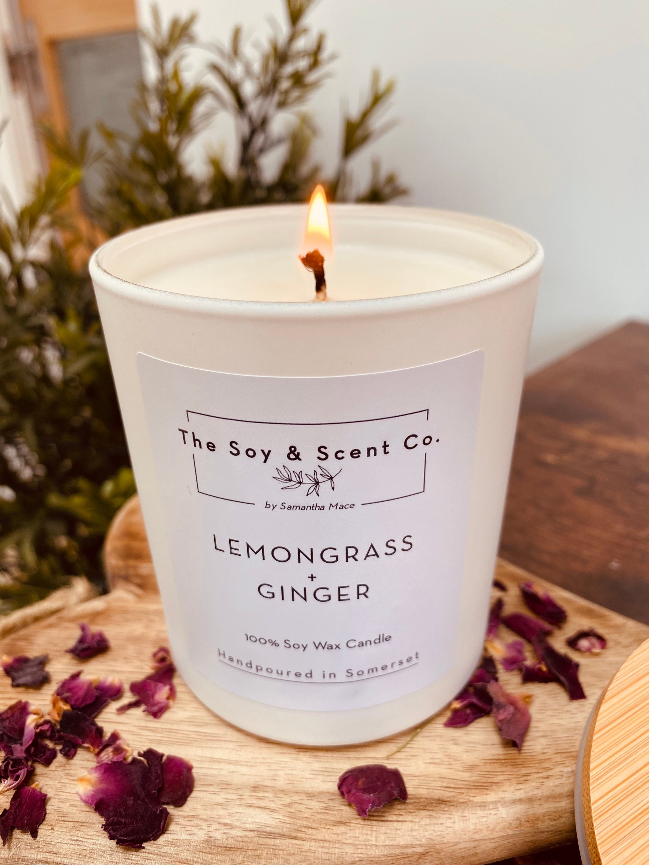 Large Candle & Bath Salt Gift Box Handmade 45hr Soy Wax Candle Etsy
