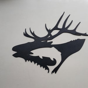 Elk and Fish ~ Metal Art Cabin Decor ~Elk Hunting ~ Fishing