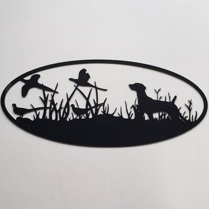 German Shorthair Pointer Pheasant Hunting ~ Black Metal Decor ~ Pheasant Hunter Gift ~ Sportsman gift