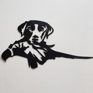 Dog Retrieving Pheasant Metal Decor ~ Labrador Pheasant Hunting Man Cave Hunter Gift