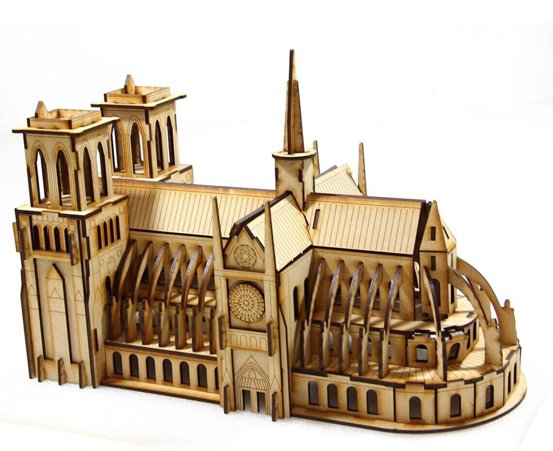 Notre Dame Replica Model, New Laser Cut Files, Files for CNC, Laser ...
