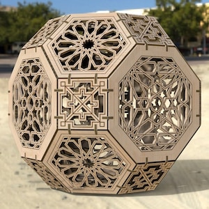 SVG Hexagon Sphere File, 2022 CNC Cutter File, Small Tabletop Decor, Cdr Dxf Eps Al Pdf Files, Plasma Cutting Model, Best Holiday Ornament