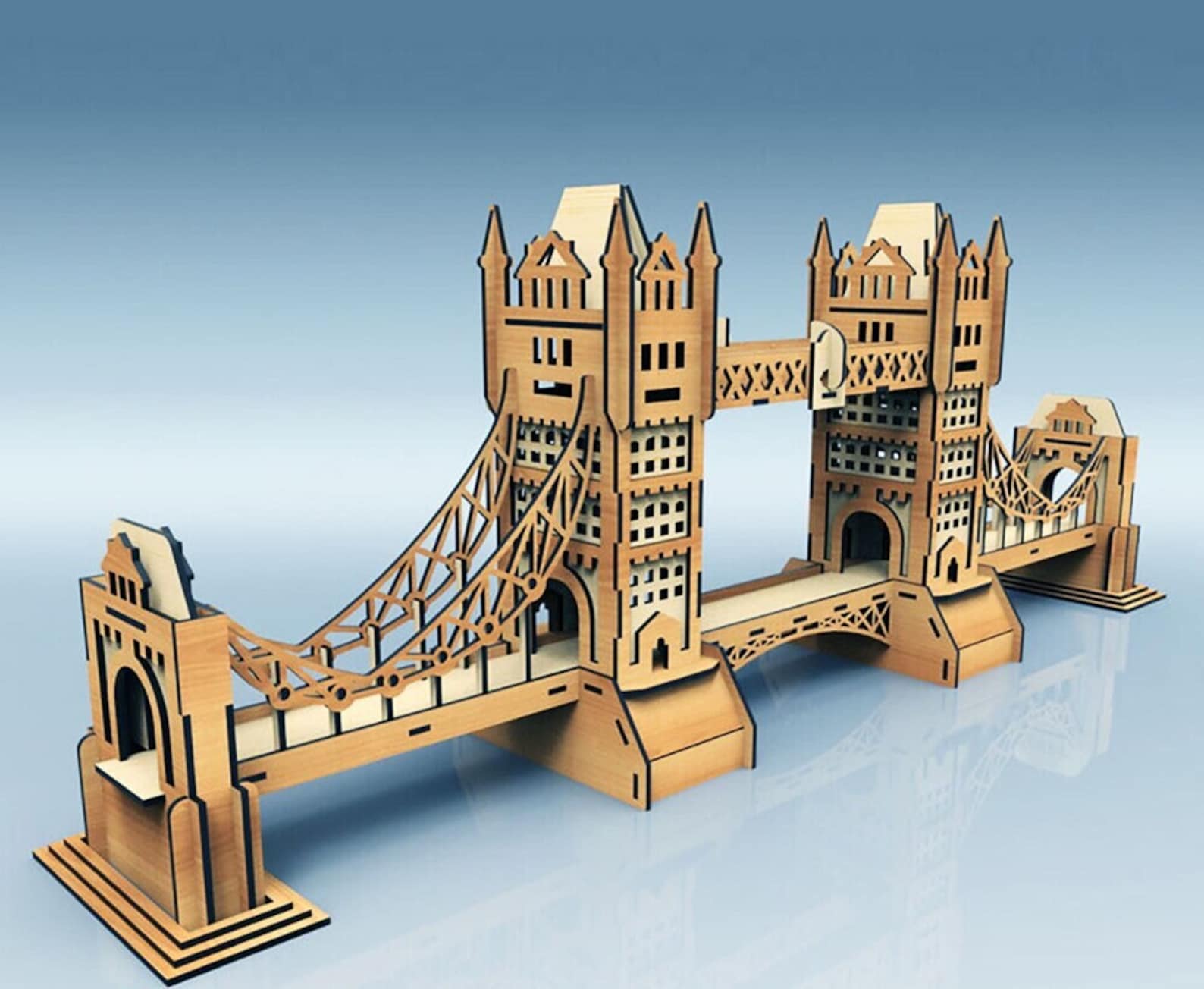 Tower Bridge Template, 3D Puzzle Model, CNC Laser Cut Files, 2022 ...