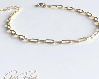 Paperclip Bracelet, Simple Gold Bracelet for Women