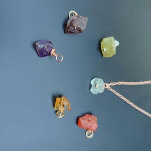 Petits pendentifs en pierre brute de citrine, pendentifs de colliers de pierre de naissance de novembre image 6