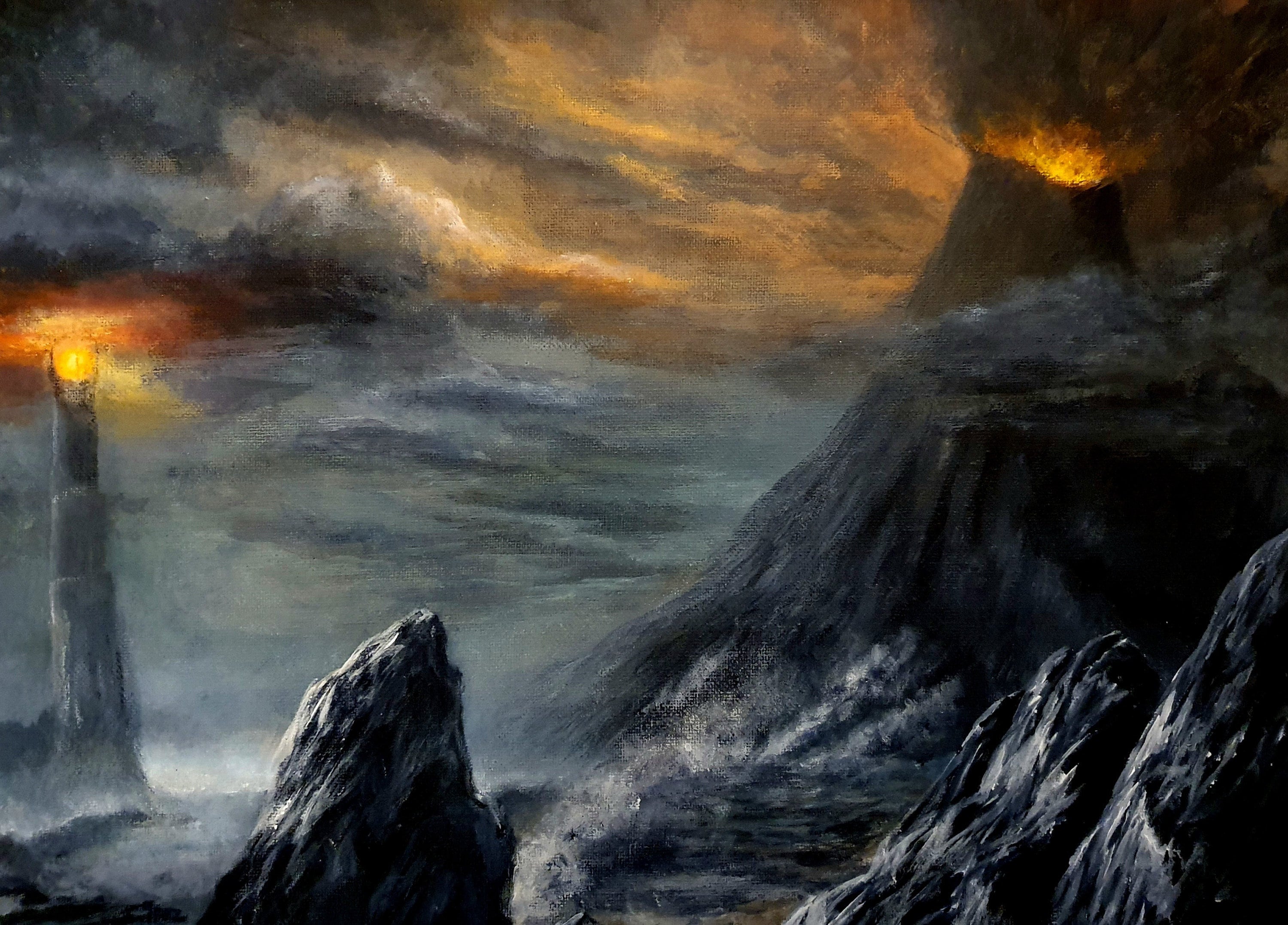 Arte del Signore degli Anelli Mordor Stampa  Monte Terra di Mezzo